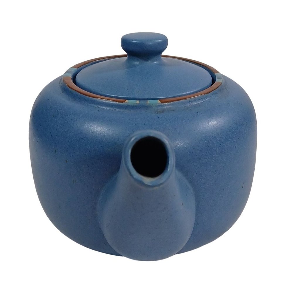 Dansk Mesa Sky Blue 40 oz  Coffee Tea Pot Teapot Southwestern Vintage Portugal - Picture 6 of 12
